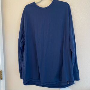 Lucky Brand mens Long Sleeve Crew neck Navy blue shirt 2XL
